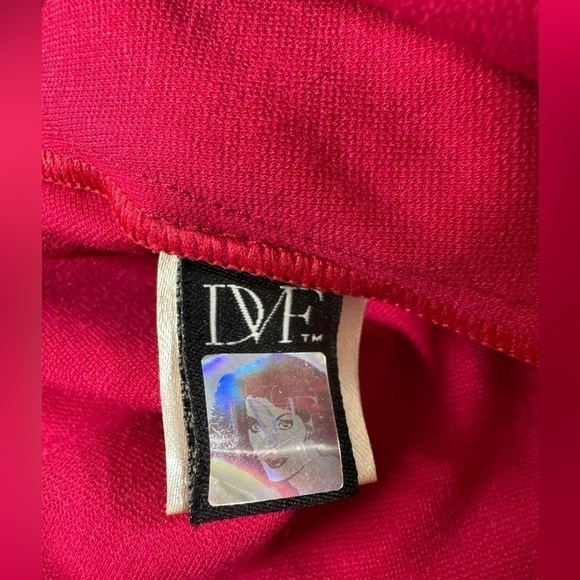 Diane Von Furstenberg Womens V-Neck Fit & Flare Dress Barbiecore Pink Women’s 2 - Picture 2 of 15